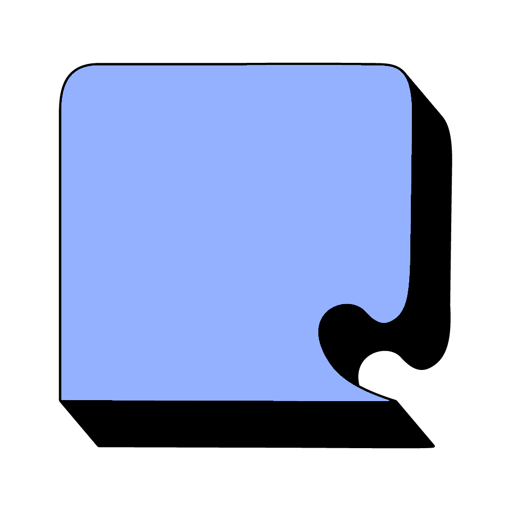 A personal symbol in the light blue color matching the rest of the site